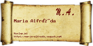 Maria Alfréda névjegykártya